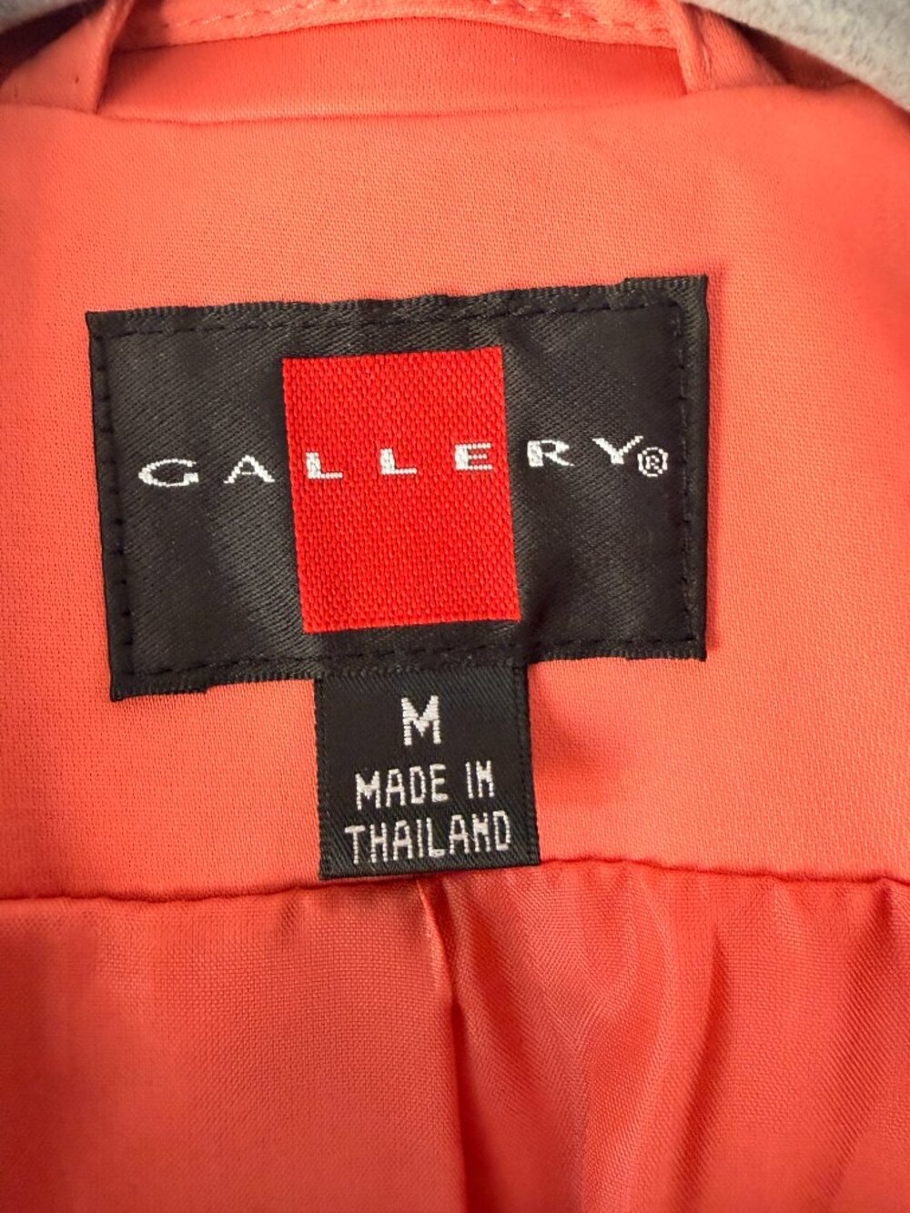 Gallery Coral Car Coat Duster Jacket Medium Cotton Blend Spring Trench - Picture 6 of 10